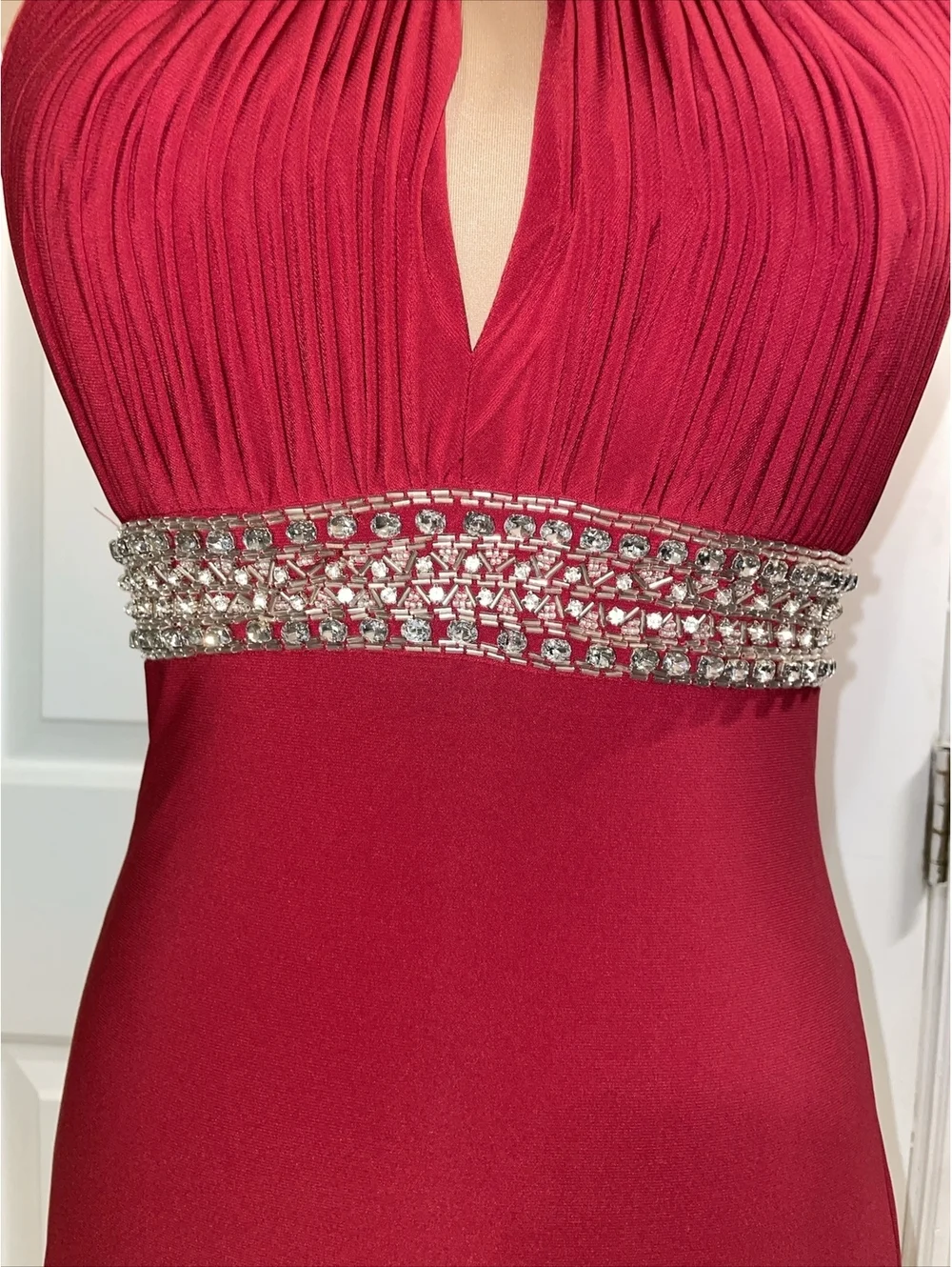 JS boutique Vintage Red Beaded Gown/Prom Dress Size 4